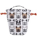 Dog french bulldog seamless pattern face head Drawstring Bucket Bag View2