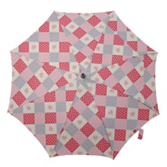 Cute Kawaii Patches Seamless Pattern Hook Handle Umbrellas (large) by BangZart