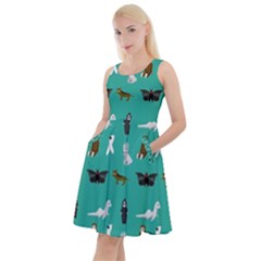 Cryptids 2 Knee Length Skater Dress With Pockets by bethmooreart