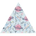 Cute planet space seamless pattern background Wooden Puzzle Triangle View1