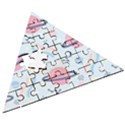 Cute planet space seamless pattern background Wooden Puzzle Triangle View3