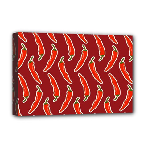 Chili Pattern Red Deluxe Canvas 18  X 12  (stretched) by BangZart