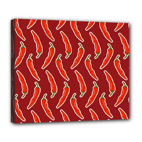 Chili Pattern Red Deluxe Canvas 24  X 20  (stretched) by BangZart