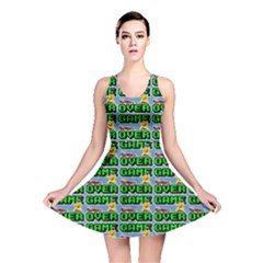 Game Over Karate And Gaming - Pixel Martial Arts Reversible Skater Dress by DinzDas