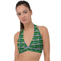 Game Over Karate And Gaming - Pixel Martial Arts Halter Plunge Bikini Top by DinzDas