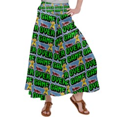 Game Over Karate And Gaming - Pixel Martial Arts Satin Palazzo Pants by DinzDas