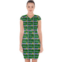 Game Over Karate And Gaming - Pixel Martial Arts Capsleeve Drawstring Dress  by DinzDas