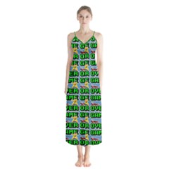 Game Over Karate And Gaming - Pixel Martial Arts Button Up Chiffon Maxi Dress by DinzDas