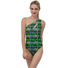 Game Over Karate And Gaming - Pixel Martial Arts To One Side Swimsuit by DinzDas