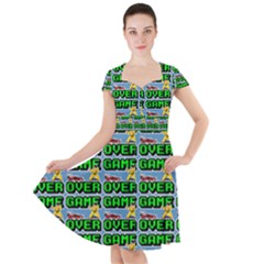 Game Over Karate And Gaming - Pixel Martial Arts Cap Sleeve Midi Dress by DinzDas