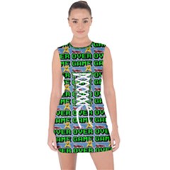 Game Over Karate And Gaming - Pixel Martial Arts Lace Up Front Bodycon Dress by DinzDas