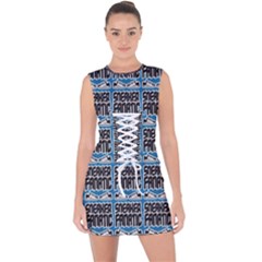 Sneaker Fanatic - Sneakers And Sport Shoes Fan Lace Up Front Bodycon Dress by DinzDas