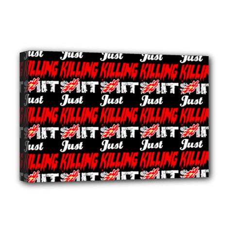 Just Killing It - Silly Toilet Stool Rocket Man Deluxe Canvas 18  X 12  (stretched) by DinzDas