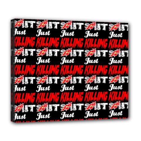 Just Killing It - Silly Toilet Stool Rocket Man Deluxe Canvas 24  X 20  (stretched) by DinzDas
