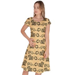 Inka Cultur Animal - Animals And Occult Religion Classic Short Sleeve Dress by DinzDas