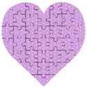 White Polka Dot Pastel Purple Background, pink color vintage dotted pattern Wooden Puzzle Heart View1
