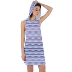Pastel Lines, Bars Pattern, Pink, Light Blue, Purple Colors Racer Back Hoodie Dress by Casemiro