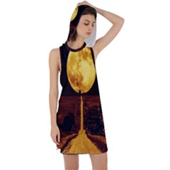 Moon Road Racer Back Hoodie Dress by Sparkle