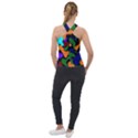 Trippy paint splash, asymmetric dotted camo in saturated colors Cross Neck Velour Top View2
