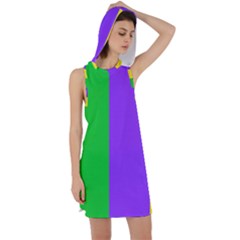 New Orleans Carnival Colors Mardi Gras Racer Back Hoodie Dress by yoursparklingshop