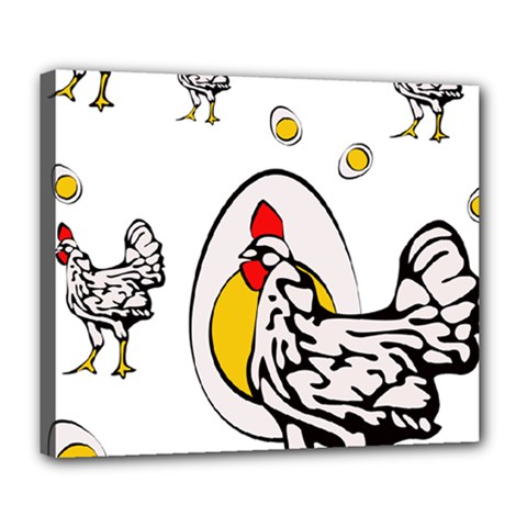 Roseanne Chicken, Retro Chickens Deluxe Canvas 24  X 20  (stretched) by EvgeniaEsenina