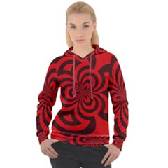 Spiral Abstraction Red, Abstract Curves Pattern, Mandala Style Women s Overhead Hoodie by Casemiro