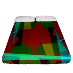 Rainbow Colors Palette Mix, Abstract Triangles, Asymmetric Pattern Fitted Sheet (king Size) by Casemiro