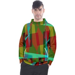 Rainbow Colors Palette Mix, Abstract Triangles, Asymmetric Pattern Men s Pullover Hoodie by Casemiro