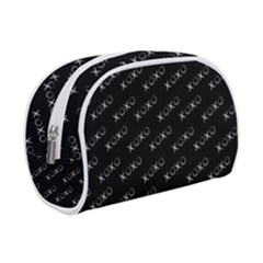 Xoxo Black And White Pattern, Kisses And Love Geometric Theme Makeup Case (small) by Casemiro
