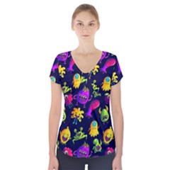 Space Patterns Short Sleeve Front Detail Top by Amaryn4rt