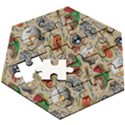 Tattoo Pattern Wooden Puzzle Hexagon View3