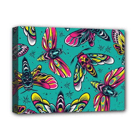 Vintage Colorful Insects Seamless Pattern Deluxe Canvas 16  X 12  (stretched)  by Amaryn4rt