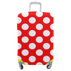 Large White Polka Dots Pattern, Retro Style, Pinup Pattern Luggage Cover (medium) by Casemiro