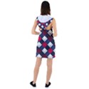 Checks Pattern Blue Red Racer Back Hoodie Dress View2