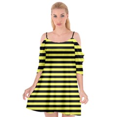 Wasp Stripes Pattern, Yellow And Black Lines, Bug Themed Cutout Spaghetti Strap Chiffon Dress by Casemiro