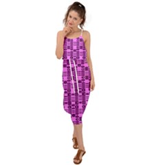 Digital Violet Waist Tie Cover Up Chiffon Dress by Sparkle