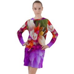 Poppy Flower Long Sleeve Hoodie Dress by Sparkle