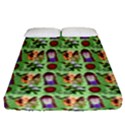 Purple Glasses Girl Pattern Green Fitted Sheet (Queen Size) View1