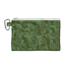 Green Army Camouflage Pattern Canvas Cosmetic Bag (medium) by SpinnyChairDesigns
