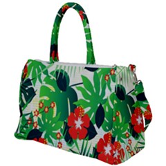 Tropical Leaf Flower Digital Duffel Travel Bag by Mariart