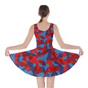 Red and Blue Camouflage Pattern Skater Dress View2
