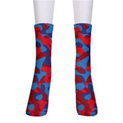 Red And Blue Camouflage Pattern Men s Crew Socks by SpinnyChairDesigns