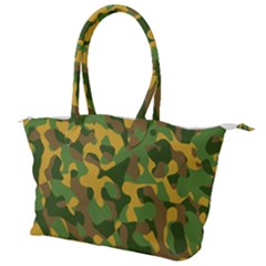 Yellow Green Brown Camouflage Canvas Shoulder Bag by SpinnyChairDesigns