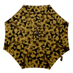 Black Yellow Brown Camouflage Pattern Hook Handle Umbrellas (large) by SpinnyChairDesigns