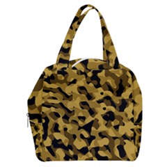 Black Yellow Brown Camouflage Pattern Boxy Hand Bag by SpinnyChairDesigns