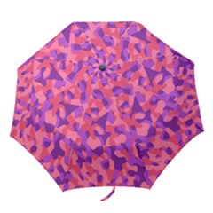 Pink And Purple Camouflage Folding Umbrellas by SpinnyChairDesigns