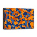 Blue and Orange Camouflage Pattern Deluxe Canvas 18  x 12  (Stretched) View1