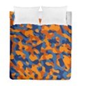 Blue and Orange Camouflage Pattern Duvet Cover Double Side (Full/ Double Size) View1