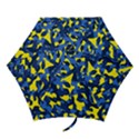 Blue and Yellow Camouflage Pattern Mini Folding Umbrellas View1