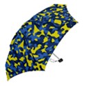 Blue and Yellow Camouflage Pattern Mini Folding Umbrellas View2